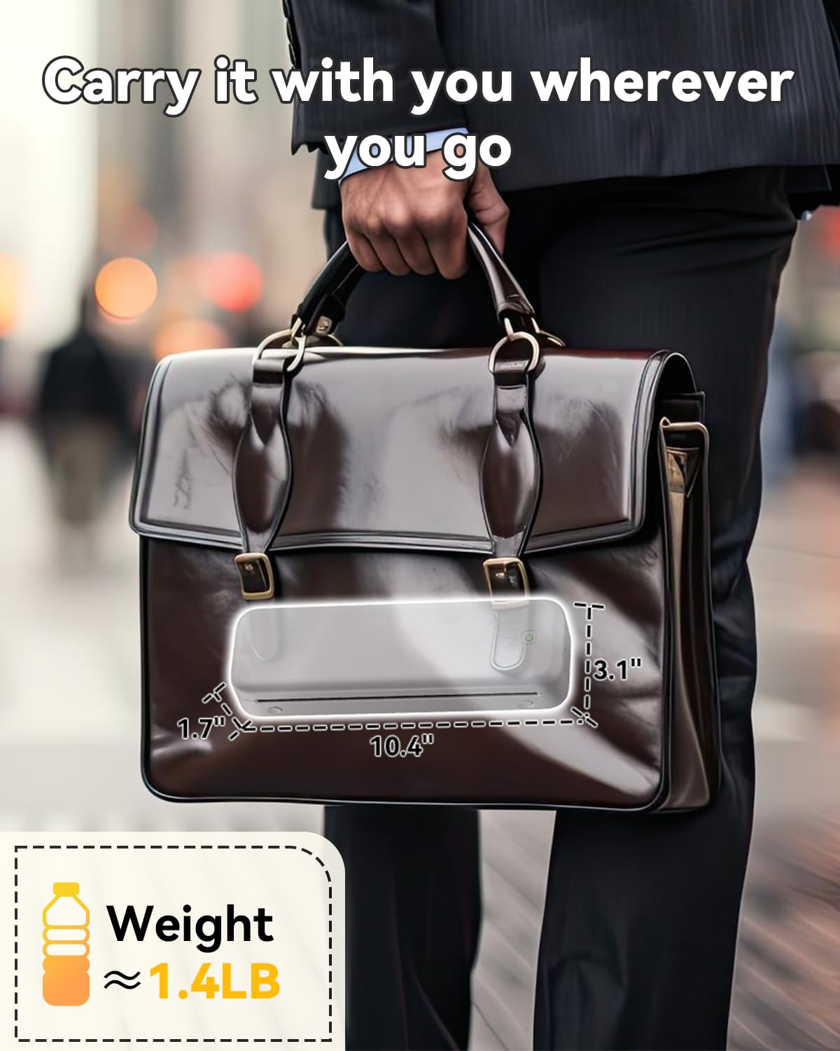 PhoFuta M834 (Actualizada)impresora portatil, impresora portatil inalambrica, Soporta Papel Térmico Múltiples Tamaños, Compatible con iOS, Android, PC, impresora sin tinta para Viajes, Oficina,Escuela