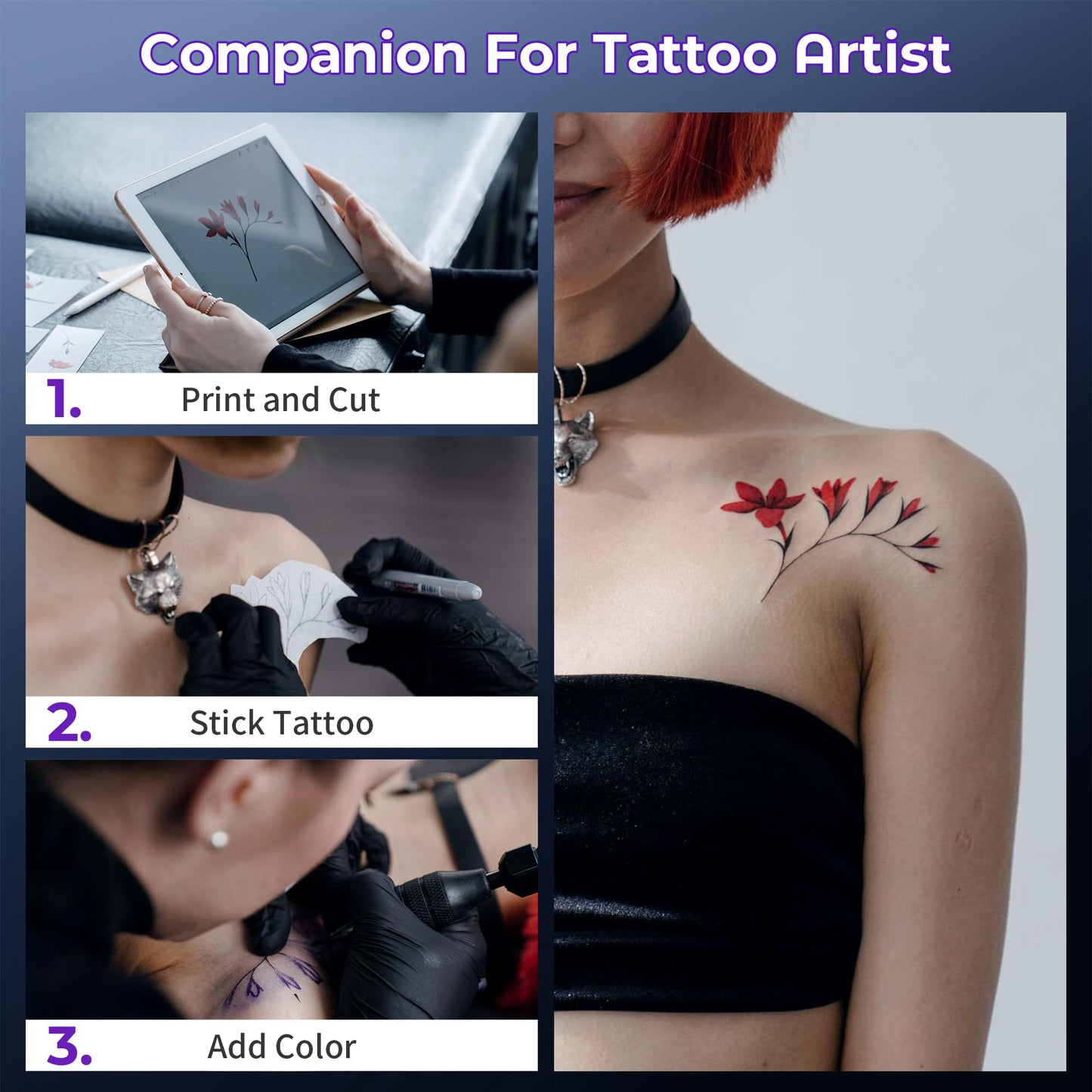 PhoFuta M08F Imprimante sans Fil pour pochoirs de Tatouage