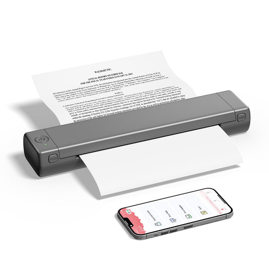 PhoFuta M08F Impresora Térmica A4, Siempre Contigo con Bluetooth, Una Mini Impresora de Viaje con Papel de Copia A4 Sin Tinta, Compatible con iOS/Android..