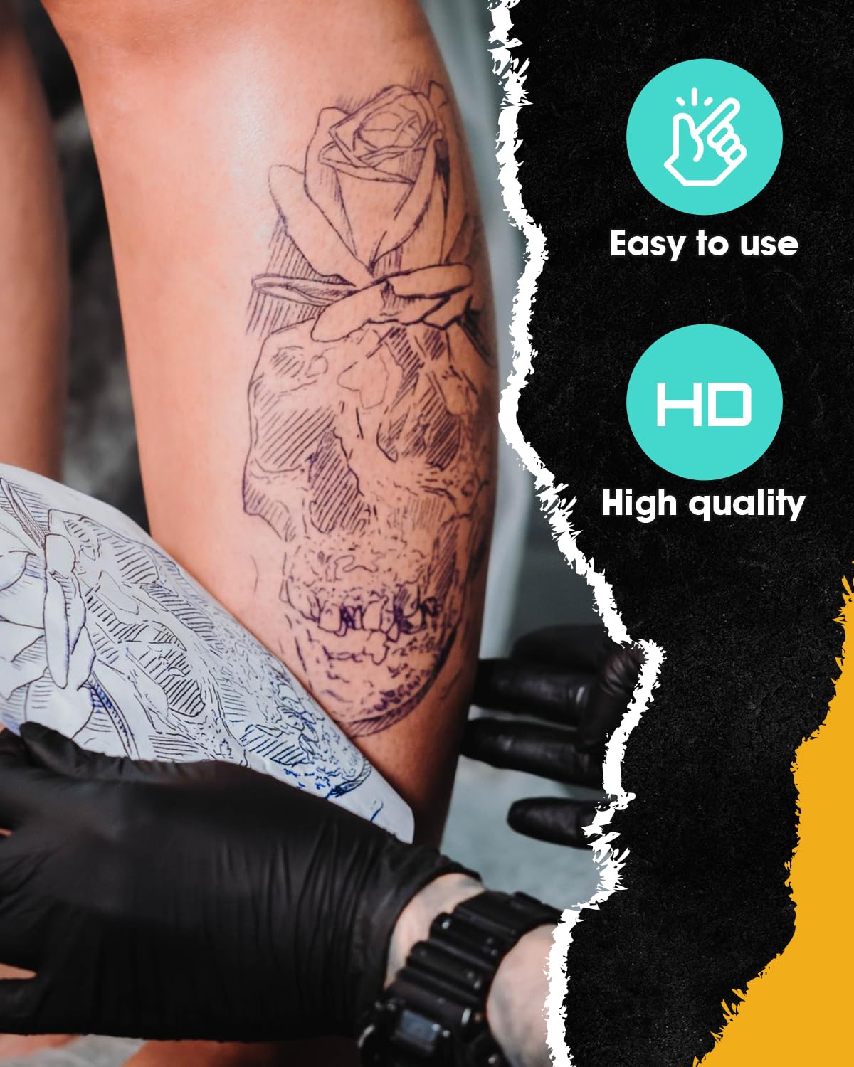 PhoFuta M08F Tattoo Stencil Printer Bluetooth, Tattoo Printer Machine for Artists & Beginners, Stencil Printer for Tattooing with 10pcs Tattoo Transfer Paper, Compatible with Phone, iPad & PC
