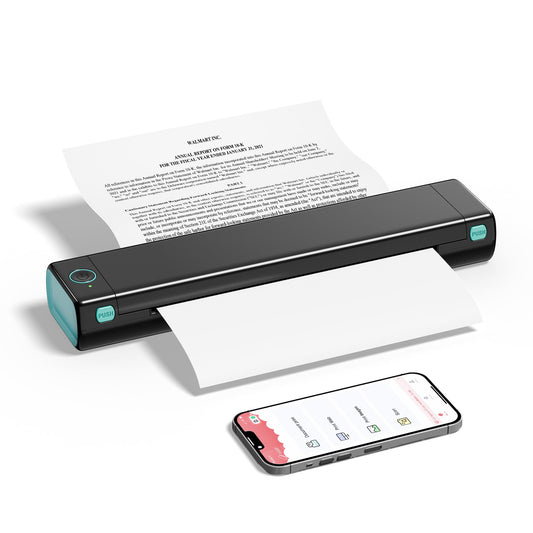 PhoFuta M08F Imprimante Thermique, Toujours avec soi avec Bluetooth, Une Mini imprimante de Voyage avec Papier à Copier Papier A4 sans Encre, Compatible with iOS/Android